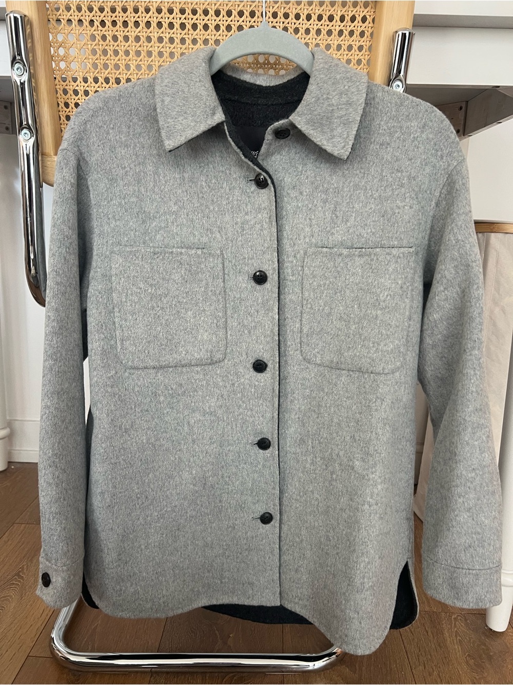 Madewell Double-Faced Long Shirt-Jacket in Heather Coal XXS - Picture 4 of 5